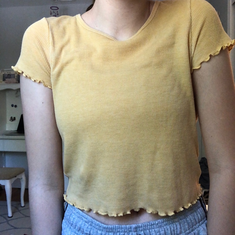 Yellow Frilly Crop Top